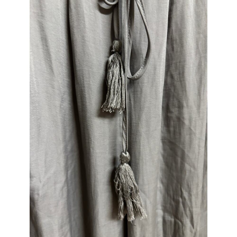 Mustard Seed Gray Satin Jogger Pants Womens Slit Small Boho Lounge Tassel EUC - Picture 3 of 8